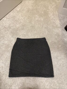 Black Diamond Knit Pencil Skirt